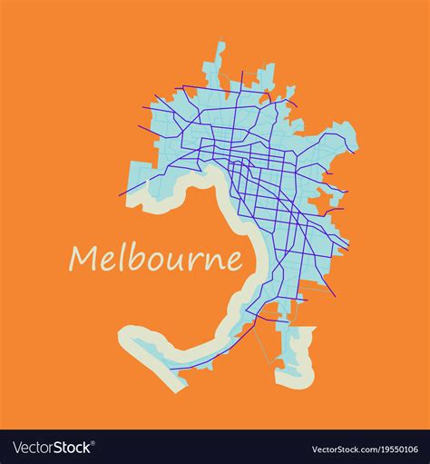 Hand Painted Map Of Melbourne Australia 1855 Retro Melbourne Map