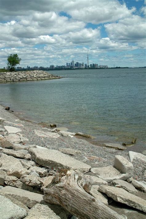 Humber Bay Beach View Of Toronto Ontario Canada Stock Image Image Of