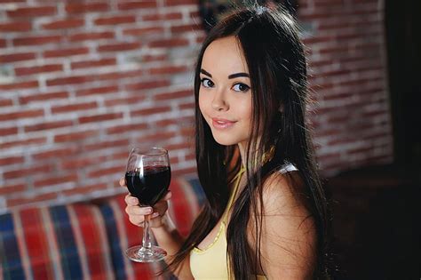 Brunette Girl Li Moon Sweet Beautiful Girls Stemware Hd Wallpaper Pxfuel