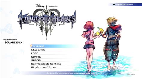 Kingdom Hearts 3 Remind DLC Title Screen Sora Kairi 1080p 60fps