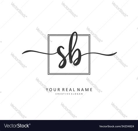 S B Sb Initial Letter Handwriting And Signature Vector Image