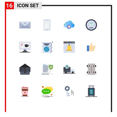 Set Of 16 Modern UI Icons Symbols Signs For Development Coding Huawei