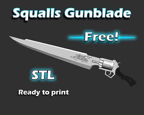 Squalls Gunblade From Final Fantasy 8 3d Print Ready Free 3d Model 3d