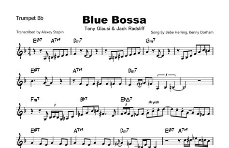 True Blue Bossa Arr Alexey Stepin By Kenny Dorham Sheet Music For