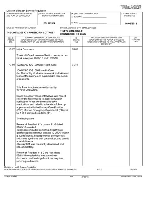 Fillable Online Info Ncdhhs GovdhsraclsNC DHSR ACLS Statement Of