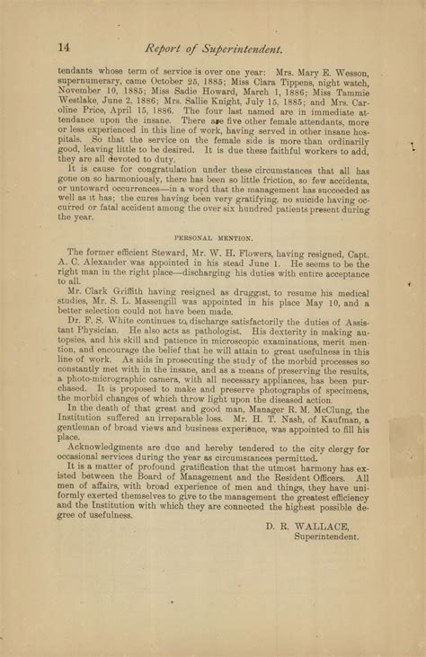 North Texas Hospital for the Insane Annual Report: 1887 - Page 14 - The