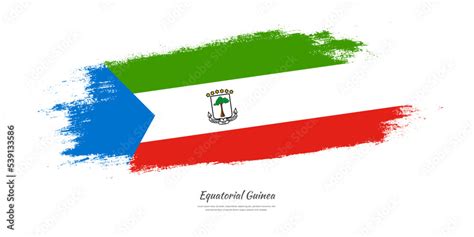 Happy Independence Day Of Equatorial Guinea National Flag On Artistic