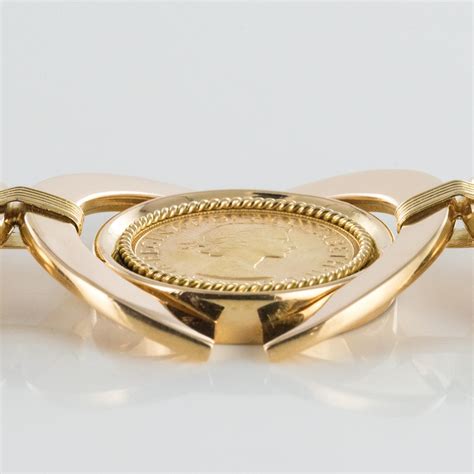 1960s Retro 18 Karat Yellow Gold Coins Bracelet At 1stdibs