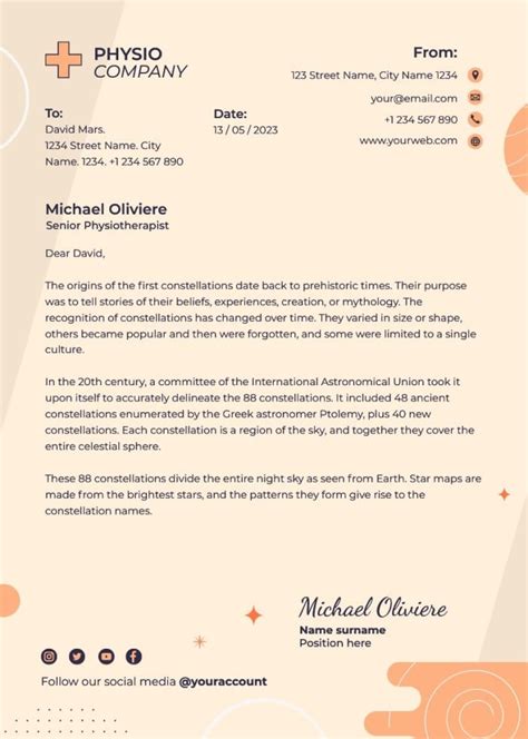 Personalize This Modern Abstract Physio Company Letterhead Template Online