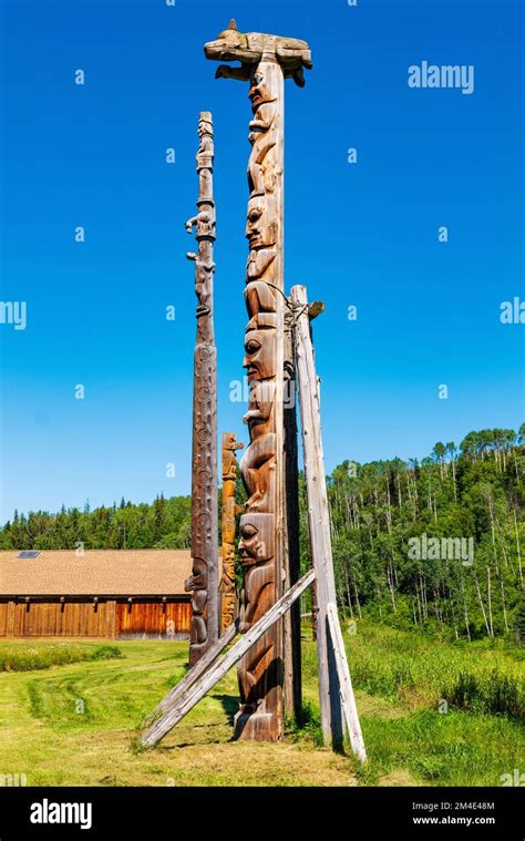 Hand Carved Cedar Totem Poles Gitanyow Kitwancool Historic Village