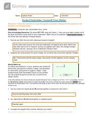 Aadhav Prabu Gizmos Lab Coulomb Force Pdf Name Aadhav Prabu Date