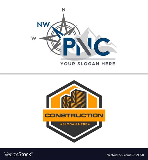 Construction Building Mountain Adventure Logo Vector Image