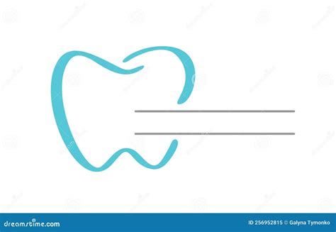 Blue Tooth Logo Icon And Two Lines For Text For Dentist Or Stomatology