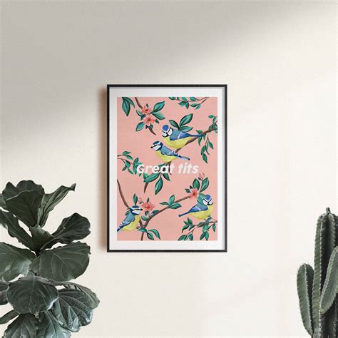 Great Tits Bird Art Print By Elizabeth Rachael
