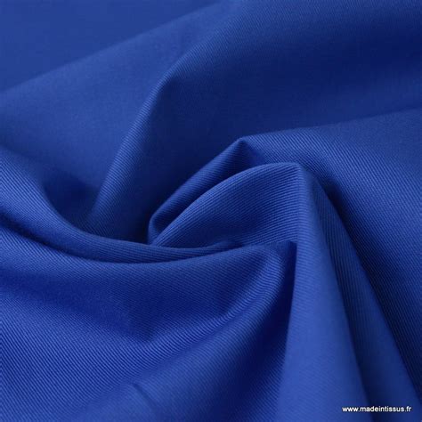 Tissu Serg Gabardine Polyester Coton Bleu Royal Pour Confection De