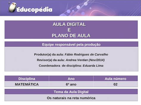 Ppt Tema Da Aula Digital Os Naturais Na Reta Num Rica