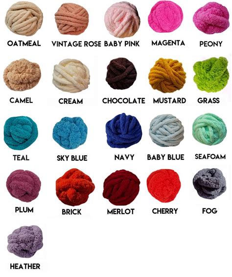 Chunky Chenille Yarn In New Colors Chunky Knit Yarn Arm Knitting