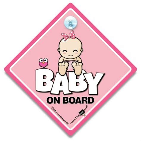 Baby On Board Sign Cute Baby Girl Baby On Board Sign Suction Cup Sign