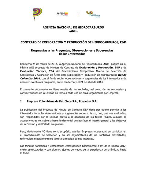 Pdf Agencia Nacional De Hidrocarburos Anh Ronda Anh Gov Co