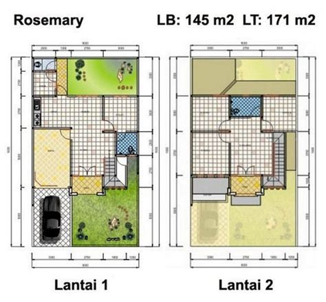 Gambar Denah Rumah Minimalis 2 Lantai Menarik