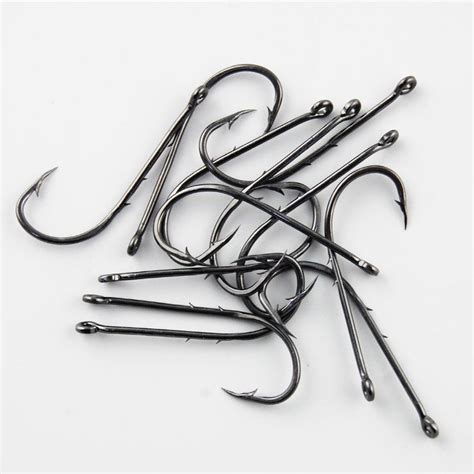 2020 92247 High Carbon Steel Fishing Hooks Black Offset Long Barbed