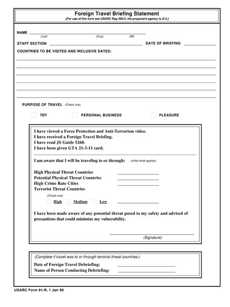 Usarc Form 91 R Fill Online Printable Fillable Blank Pdffiller