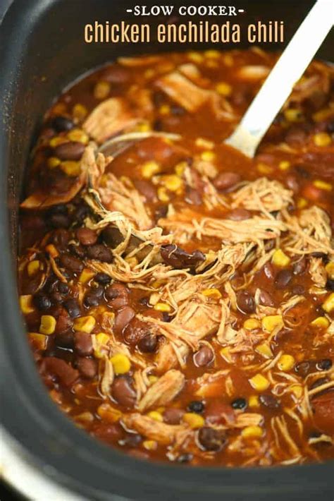 Slow Cooker Chicken Enchilada Chili Recipe