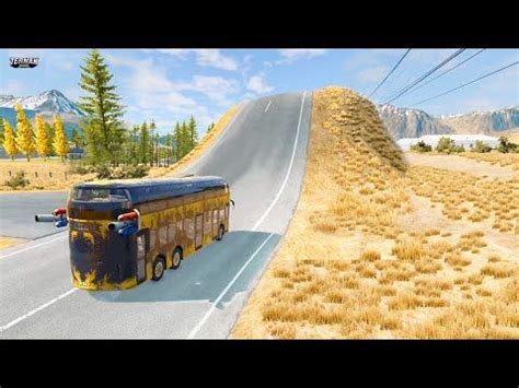 Bus Flatbed Truck Cars Vs Giant Bulge Beamng Drive Ternak Gaming