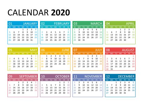 Yearly calendar 2020 – free-calendar.su