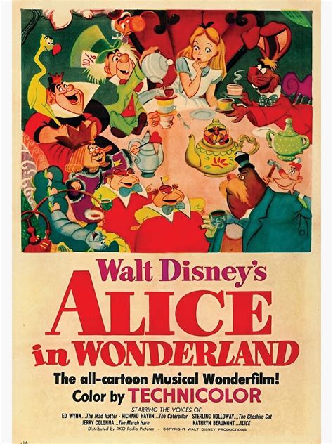 Alice In Wonderland Movie Poster 1951 Poster For Sale By