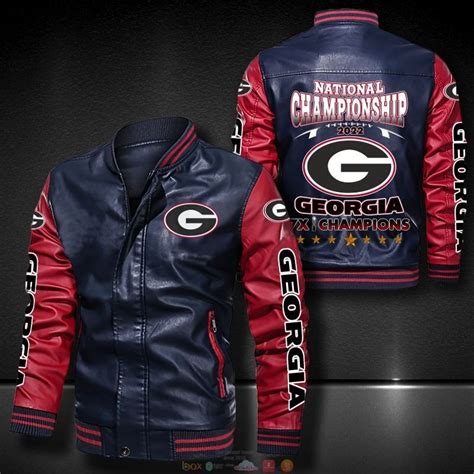 Best National Championship 2022 Georgia 7x Champions Bomber Leather