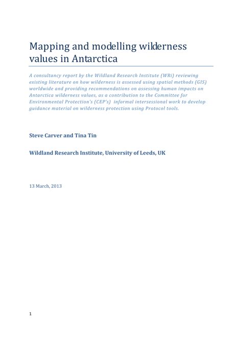 PDF Mapping And Modelling Wilderness Values In Antarctica