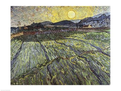 Enclosed Field With Rising Sun Fine Art Print By Vincent Van Gogh