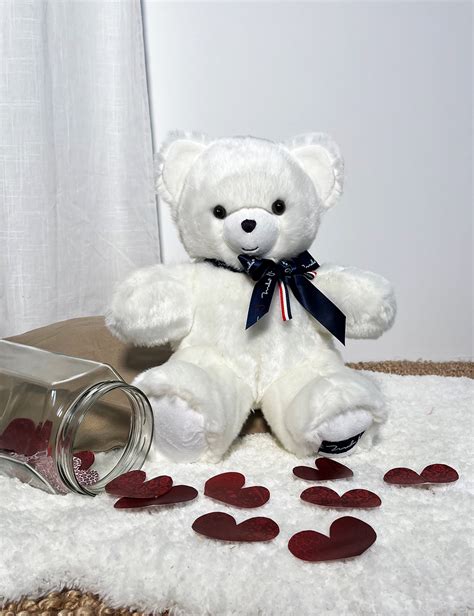 Lours Fran Ais Je T Aime Ours En Peluche Blanc Lou Cm