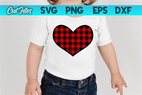 Buffalo Plaid Heart Svg Cut File