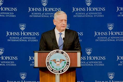 U S Defense Secretary James Mattis Outlines Bold New National Defense Strategy At Johns Hopkins