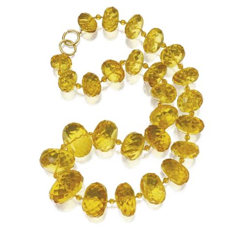 Amber Bead Necklace Paloma Picasso For Tiffany And Co Composed Of Large Graduated Faceted