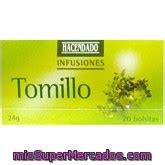 Infusion Tomillo Hacendado Caja 20 Bolsitas 24 G Precio