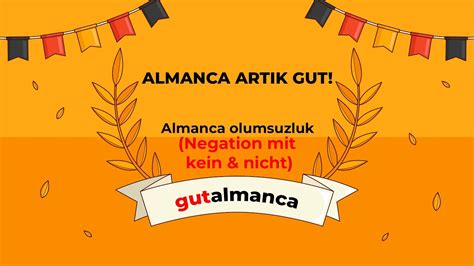 Almanca Olumsuzluk Almanca Olumsuz Cümle kurulumu Nicht YouTube