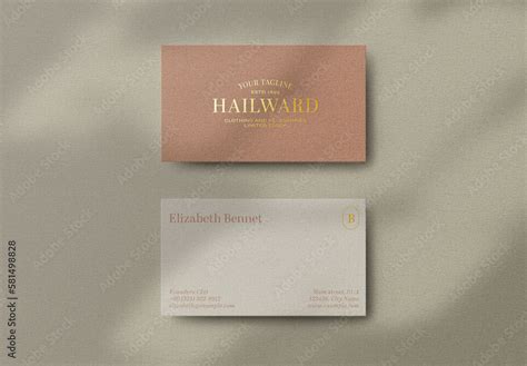 Classic Gold Foil Business Card Logo Effect Mockup Template Stock ...