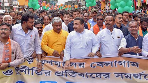 Bengal Bjp Leaders Detained Ahead Of Protest March Heavy Barricading