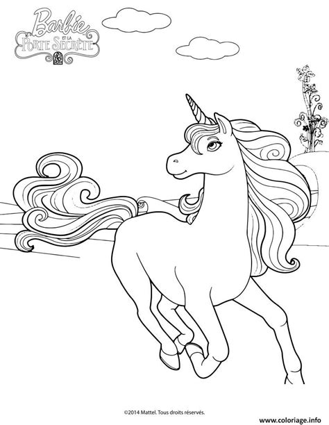 Coloriage Barbie Et La Porte Secrete La Reine Licorne Jecolorie