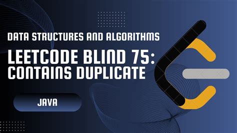 Leetcode Contains Duplicate Blind Java Youtube