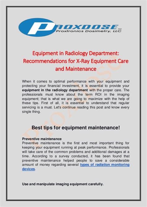 Types of equipment in radiology department you should know