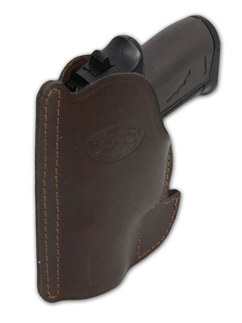 Ambidextrous Brown Leather Pocket Holster for Mini/Pocket .22 .25 .380 .32 Pistols - Barsony ...