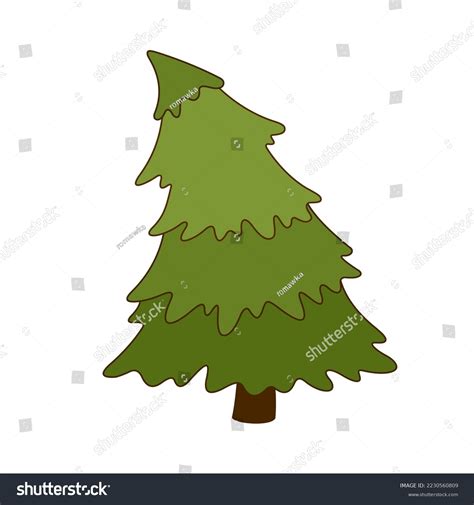 Hand Drawing Fir Tree Icon Isolated Stock Vector (Royalty Free ...