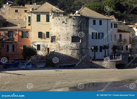 Laigueglia Beach With Old Houses Riviera Dei Fiori Savona Liguria