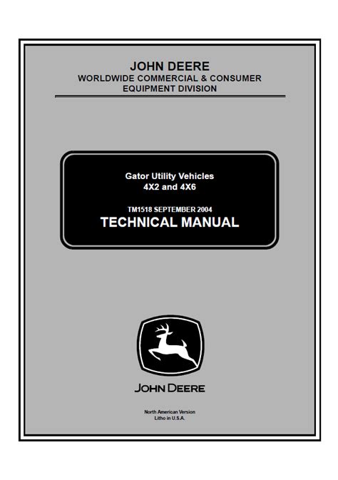 John Deere Gator Utility Vehicles 4x2 and 4x6 Technical Manual