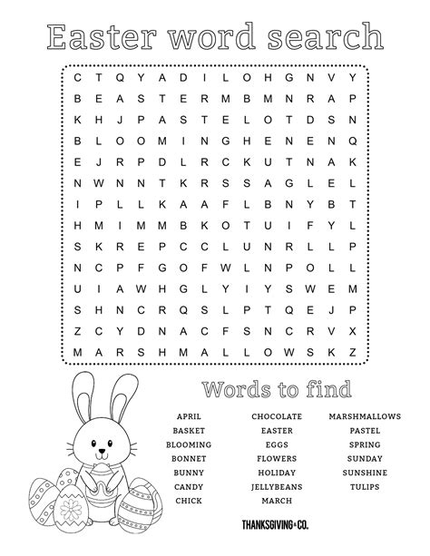 Easter Word Search Printable