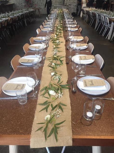 Hessian Table Runner Wedding Industrial Table Centrepiece Burlap